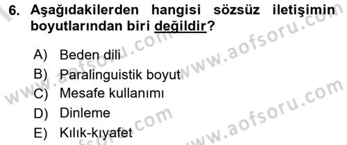 Tıbbi Ve Psiko-Sosyal Hizmet Dersi 2022 - 2023 Yılı (Final) Dönem Sonu Sınav Soruları 6. Soru