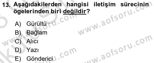 Tıbbi Ve Psiko-Sosyal Hizmet Dersi 2022 - 2023 Yılı Yaz Okulu Sınav Soruları 13. Soru