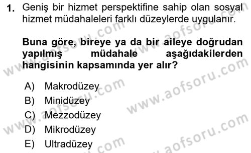 Tıbbi Ve Psiko-Sosyal Hizmet Dersi 2023 - 2024 Yılı (Vize) Ara Sınav Soruları 1. Soru