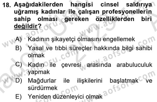 Tıbbi Ve Psiko-Sosyal Hizmet Dersi 2023 - 2024 Yılı (Vize) Ara Sınav Soruları 18. Soru