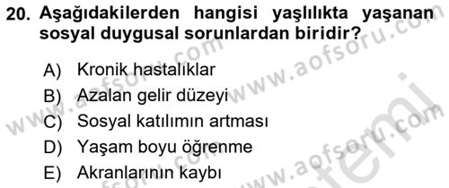 Tıbbi Ve Psiko-Sosyal Hizmet Dersi 2023 - 2024 Yılı (Vize) Ara Sınav Soruları 20. Soru