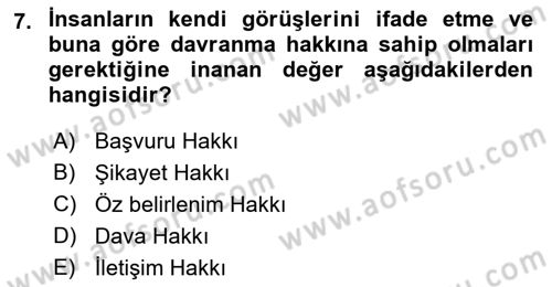 Tıbbi Ve Psiko-Sosyal Hizmet Dersi 2023 - 2024 Yılı (Vize) Ara Sınav Soruları 7. Soru