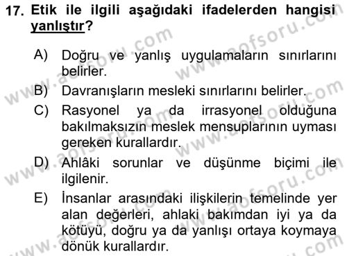 Tıbbi Ve Psiko-Sosyal Hizmet Dersi 2023 - 2024 Yılı (Final) Dönem Sonu Sınav Soruları 17. Soru