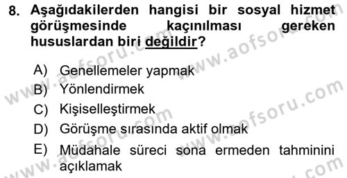 Tıbbi Ve Psiko-Sosyal Hizmet Dersi 2023 - 2024 Yılı (Final) Dönem Sonu Sınav Soruları 8. Soru