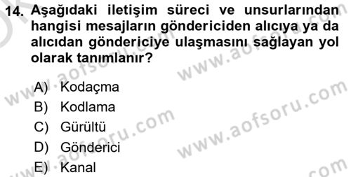 Tıbbi Ve Psiko-Sosyal Hizmet Dersi 2023 - 2024 Yılı Yaz Okulu Sınav Soruları 14. Soru