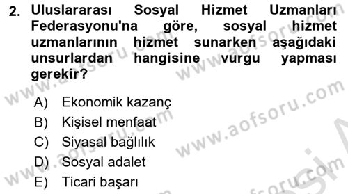 Tıbbi Ve Psiko-Sosyal Hizmet Dersi 2024 - 2025 Yılı (Vize) Ara Sınav Soruları 2. Soru