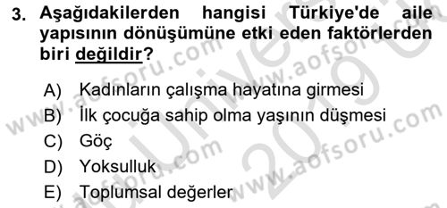 Aile Ve Çocukla Sosyal Hizmet Dersi 2018 - 2019 Yılı 3 Ders Sınav Soruları 3. Soru