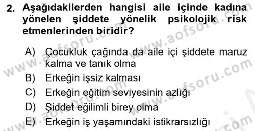 Aile Ve Çocukla Sosyal Hizmet Dersi 2018 - 2019 Yılı (Final) Dönem Sonu Sınav Soruları 2. Soru