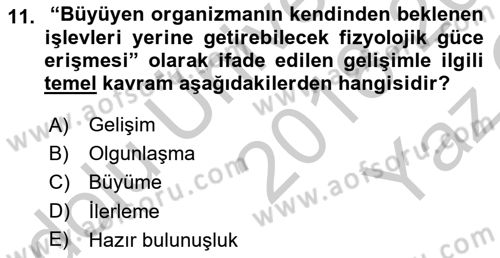 Aile Ve Çocukla Sosyal Hizmet Dersi 2018 - 2019 Yılı Yaz Okulu Sınav Soruları 11. Soru
