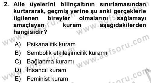 Aile Ve Çocukla Sosyal Hizmet Dersi 2018 - 2019 Yılı Yaz Okulu Sınav Soruları 2. Soru