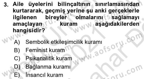 Aile Ve Çocukla Sosyal Hizmet Dersi 2021 - 2022 Yılı (Vize) Ara Sınav Soruları 3. Soru