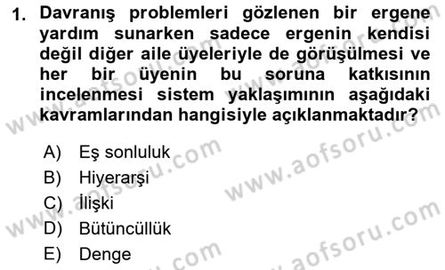 Aile Ve Çocukla Sosyal Hizmet Dersi 2021 - 2022 Yılı (Final) Dönem Sonu Sınav Soruları 1. Soru