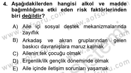 Aile Ve Çocukla Sosyal Hizmet Dersi 2021 - 2022 Yılı (Final) Dönem Sonu Sınav Soruları 4. Soru