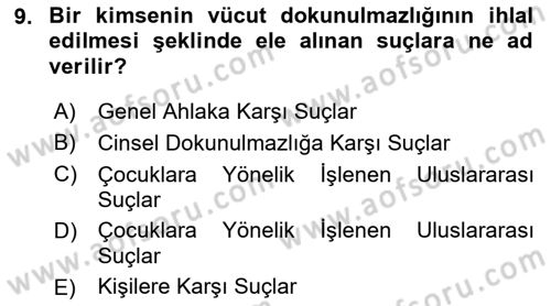 Aile Ve Çocukla Sosyal Hizmet Dersi 2021 - 2022 Yılı Yaz Okulu Sınav Soruları 9. Soru