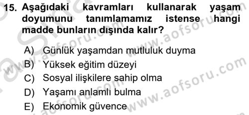 Gruplarla Sosyal Hizmet Dersi Ara Sınavı Deneme Sınav Soruları 15. Soru