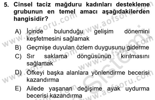 Gruplarla Sosyal Hizmet Dersi 2022 - 2023 Yılı Yaz Okulu Sınavı 5. Soru