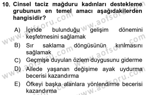Gruplarla Sosyal Hizmet Dersi Ara Sınavı Deneme Sınav Soruları 10. Soru