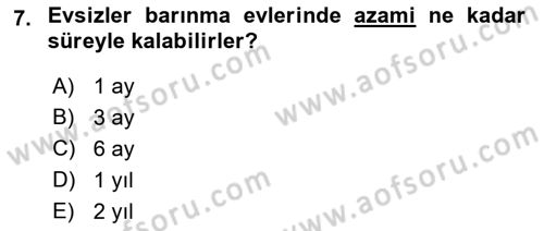Sokak Sosyal Hizmeti Ve Adli Sosyal Hizmet Dersi 2018 - 2019 Yılı Yaz Okulu Sınav Soruları 7. Soru