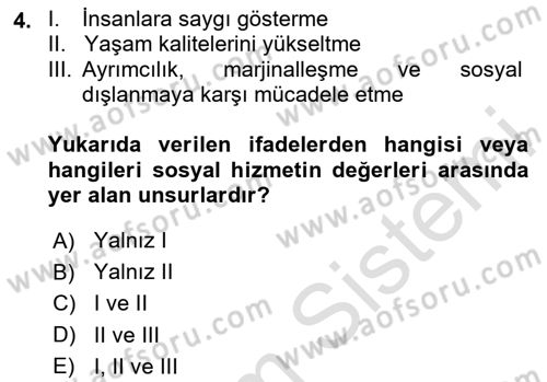 Sokak Sosyal Hizmeti Ve Adli Sosyal Hizmet Dersi 2020 - 2021 Yılı Yaz Okulu Sınav Soruları 4. Soru