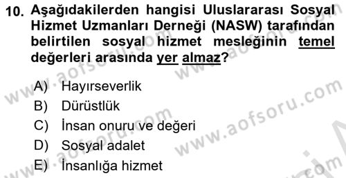 Sokak Sosyal Hizmeti Ve Adli Sosyal Hizmet Dersi 2021 - 2022 Yılı Yaz Okulu Sınav Soruları 10. Soru