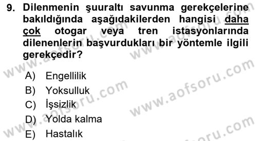 Sokak Sosyal Hizmeti Ve Adli Sosyal Hizmet Dersi 2021 - 2022 Yılı Yaz Okulu Sınav Soruları 9. Soru