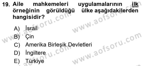 Sokak Sosyal Hizmeti Ve Adli Sosyal Hizmet Dersi 2022 - 2023 Yılı Yaz Okulu Sınav Soruları 19. Soru