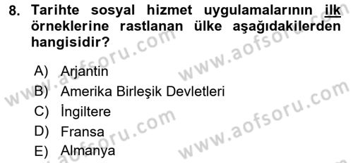 Sosyal Hizmet Etiği Dersi 2018 - 2019 Yılı (Vize) Ara Sınav Soruları 8. Soru