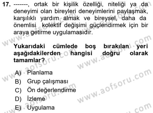 Sosyal Hizmet Etiği Dersi 2020 - 2021 Yılı Yaz Okulu Sınav Soruları 17. Soru