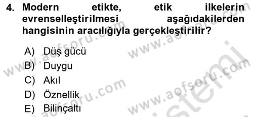 Sosyal Hizmet Etiği Dersi 2021 - 2022 Yılı Yaz Okulu Sınavı 4. Soru