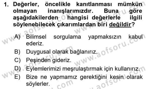 Sosyal Hizmet Etiği Dersi 2023 - 2024 Yılı (Final) Dönem Sonu Sınav Soruları 1. Soru