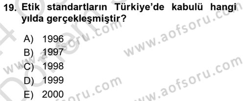 Sosyal Hizmet Etiği Dersi 2023 - 2024 Yılı (Final) Dönem Sonu Sınav Soruları 19. Soru