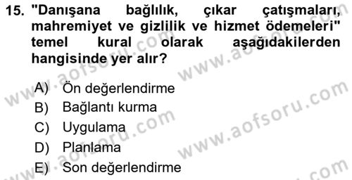 Sosyal Hizmet Etiği Dersi 2024 - 2025 Yılı (Final) Dönem Sonu Sınav Soruları 15. Soru