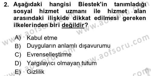 Sosyal Hizmet Etiği Dersi 2025 - 2026 Yılı (Vize) Ara Sınav Soruları 2. Soru