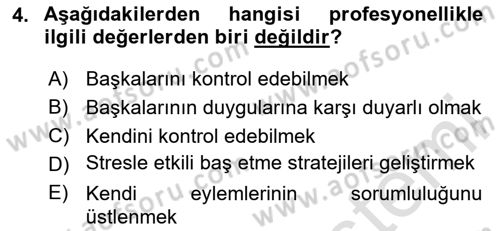 Sosyal Hizmet Etiği Dersi 2025 - 2026 Yılı (Final) Dönem Sonu Sınav Soruları 4. Soru