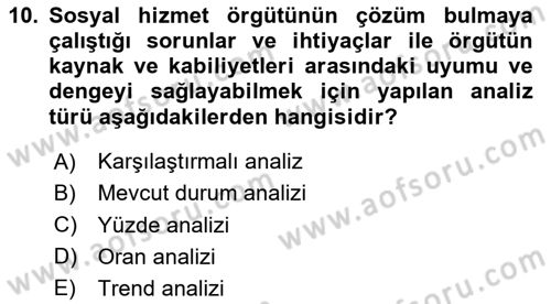 Toplumla Sosyal Hizmet Dersi 2020 - 2021 Yılı Yaz Okulu Sınav Soruları 10. Soru
