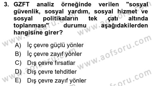 Toplumla Sosyal Hizmet Dersi 2020 - 2021 Yılı Yaz Okulu Sınav Soruları 3. Soru