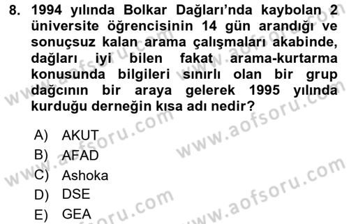 Toplumla Sosyal Hizmet Dersi 2020 - 2021 Yılı Yaz Okulu Sınav Soruları 8. Soru