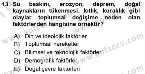 Toplumla Sosyal Hizmet Dersi 2021 - 2022 Yılı (Vize) Ara Sınav Soruları 13. Soru