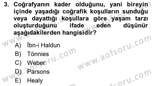 Toplumla Sosyal Hizmet Dersi 2021 - 2022 Yılı (Vize) Ara Sınav Soruları 3. Soru