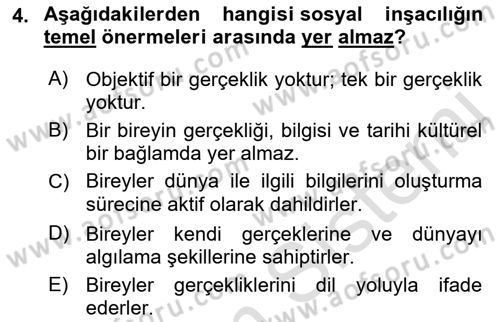Toplumla Sosyal Hizmet Dersi 2021 - 2022 Yılı (Vize) Ara Sınav Soruları 4. Soru