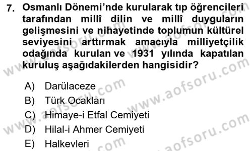 Toplumla Sosyal Hizmet Dersi 2021 - 2022 Yılı (Vize) Ara Sınav Soruları 7. Soru