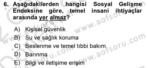 Toplumla Sosyal Hizmet Dersi 2021 - 2022 Yılı (Final) Dönem Sonu Sınav Soruları 6. Soru