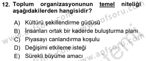 Toplumla Sosyal Hizmet Dersi 2022 - 2023 Yılı Yaz Okulu Sınav Soruları 12. Soru
