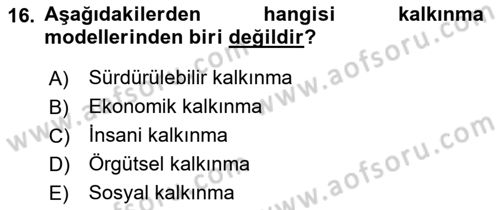 Toplumla Sosyal Hizmet Dersi 2022 - 2023 Yılı Yaz Okulu Sınav Soruları 16. Soru