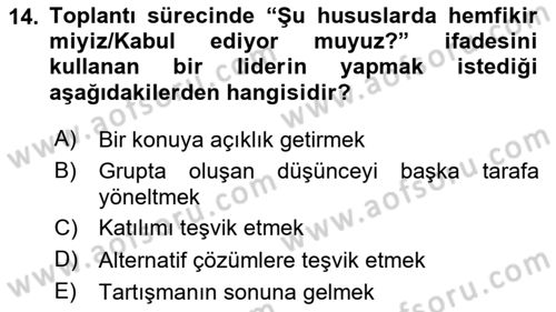 Toplumla Sosyal Hizmet Dersi 2023 - 2024 Yılı (Vize) Ara Sınav Soruları 14. Soru
