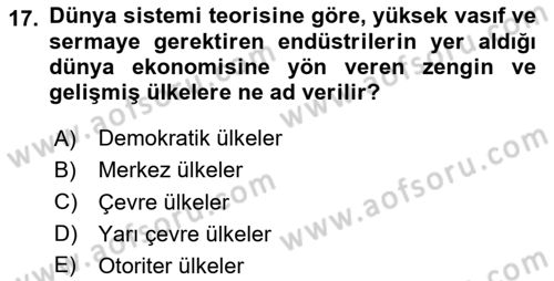 Toplumla Sosyal Hizmet Dersi 2023 - 2024 Yılı (Vize) Ara Sınav Soruları 17. Soru