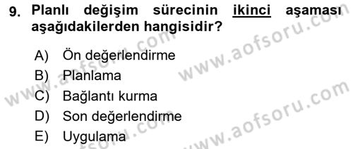 Toplumla Sosyal Hizmet Dersi 2023 - 2024 Yılı (Vize) Ara Sınav Soruları 9. Soru