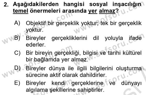 Toplumla Sosyal Hizmet Dersi 2024 - 2025 Yılı (Vize) Ara Sınav Soruları 2. Soru