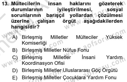 Sosyal Hizmet Uygulaması 2 Dersi 2021 - 2022 Yılı (Vize) Ara Sınav Soruları 13. Soru