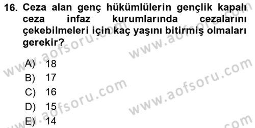 Sosyal Hizmet Uygulaması 2 Dersi 2023 - 2024 Yılı (Vize) Ara Sınav Soruları 16. Soru